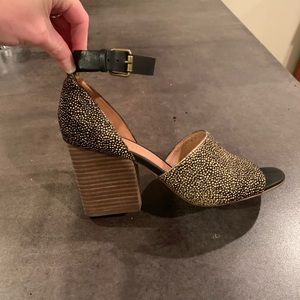 Madwell Leather Animal Print Heels